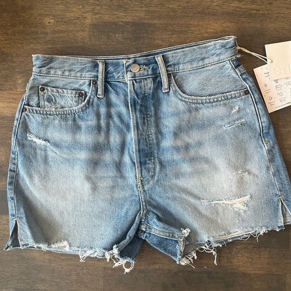 Etica Fern High Waist Cutoff Organic Denim Shorts - Picture 4 of 5